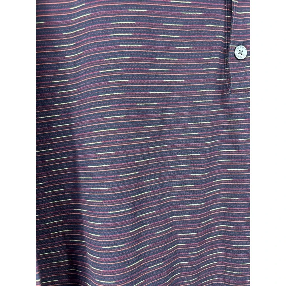 Nike Golf Polo Purple Multi Stripe Cotton Long‎ Sleeve 2XL Men's Classic Preppy
